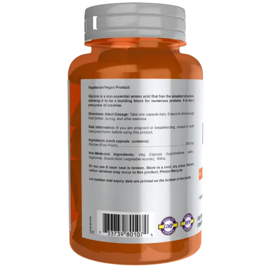NOW Foods 나우 푸드 글리신 1000 mg, 100 캡슐 | 매일 업데이트되는 특가 상품 | VITASHOP