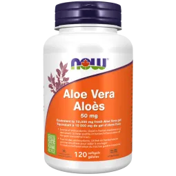 NOW Foods Aloe Vera Concentrate 50 mg, 120 Softgels | Unbeatable Prices, Daily Deals | VITASHOP