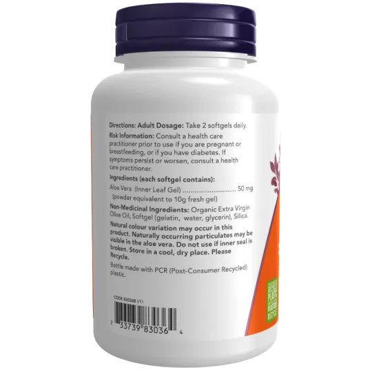 NOW Foods Aloe Vera Concentrate 50 mg, 120 Softgels | 每天不同折扣, 全网最低价格 | 种类齐全的保健品店铺 VITASHOP, 只有你想不到, 没有你买不到 !