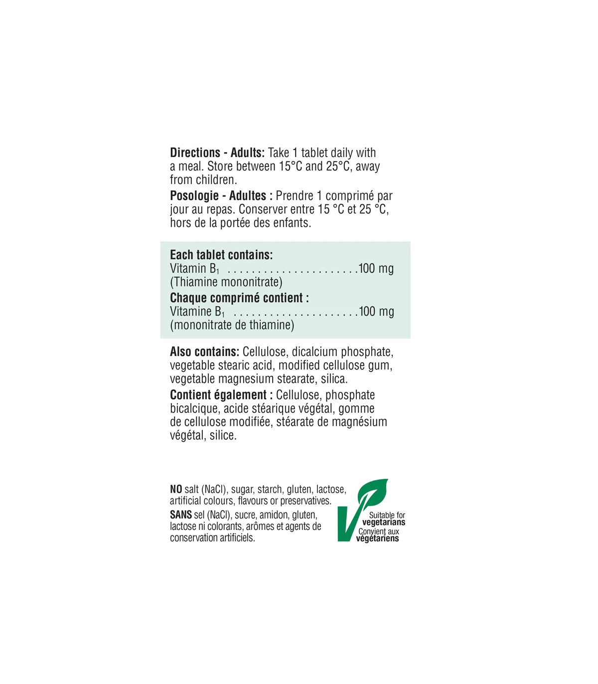 Jamieson Vitamin B1 (Thiamine) 100 Tablets | Unbeatable Prices, Daily Deals | VITASHOP
