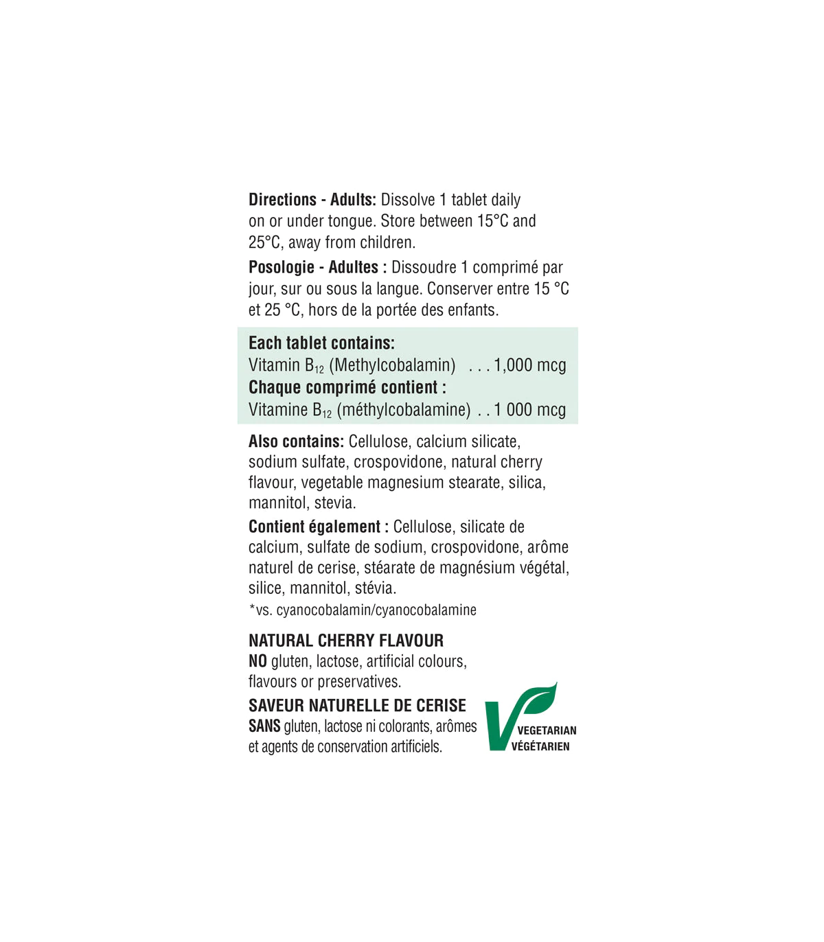 Vitamin B12 1000 mcg Sublingual 100 Tablets | Safest & Easiest Shopping Vitamins Online | VITASHOP
