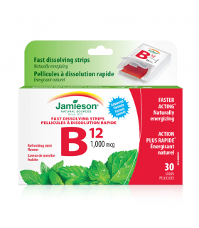Jamieson Vitamin B12 1,000 mcg (Methylcobalamin) Strips 30 Strips | Unbeatable Prices, Daily Deals | VITASHOP