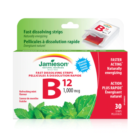Vitamin B12 1,000 mcg (Methylcobalamin) Strips 30 Strips | Safest & Easiest Shopping Vitamins Online | VITASHOP