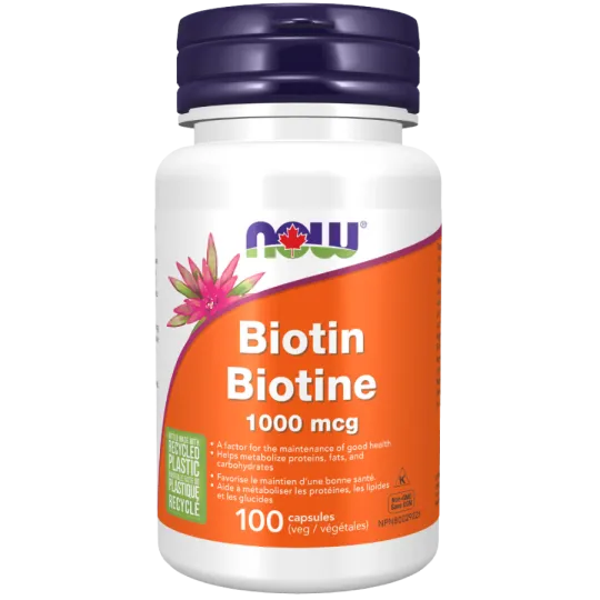 NOW Foods Biotin 1000 mcg, 100 Capsules | Unbeatable Prices, Daily Deals | VITASHOP