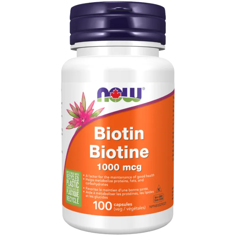 NOW Foods Biotin 1000 mcg, 100 Capsules | Unbeatable Prices, Daily Deals | VITASHOP