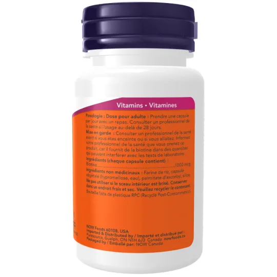 Biotine 1000 mcg, 100 Gélules | Safest & Easiest Shopping Vitamins Online | VITASHOP