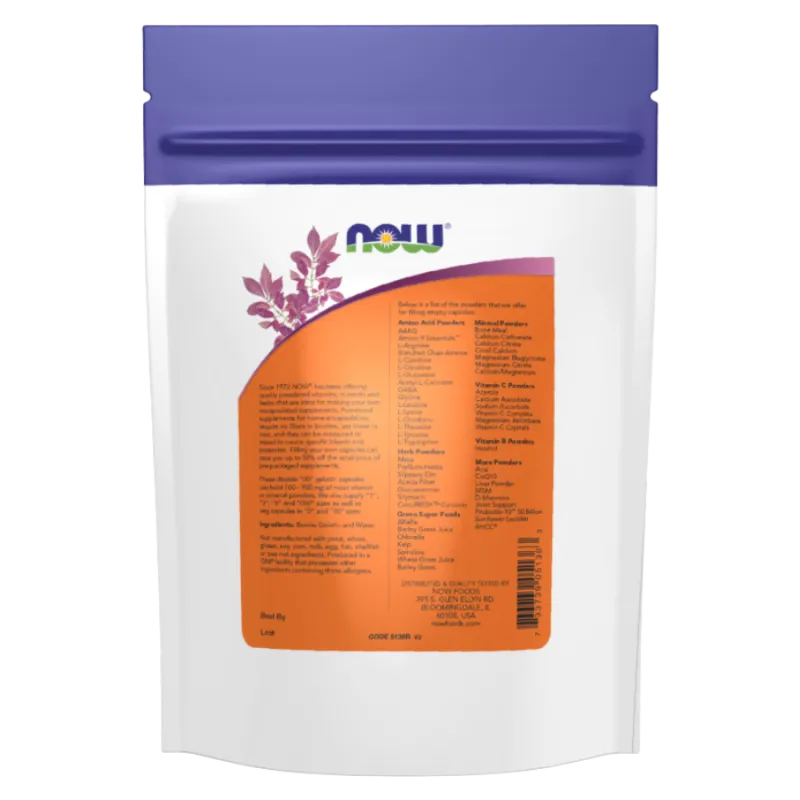 NOW Foods Size "00" Empty Gelatin Capsules, 250 Capsules | Unbeatable Prices, Daily Deals | VITASHOP