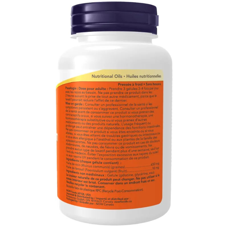 NOW Foods Castor Oil 650 mg with Fennel Oil, 120 Softgels | Unbeatable Prices, Daily Deals | VITASHOP