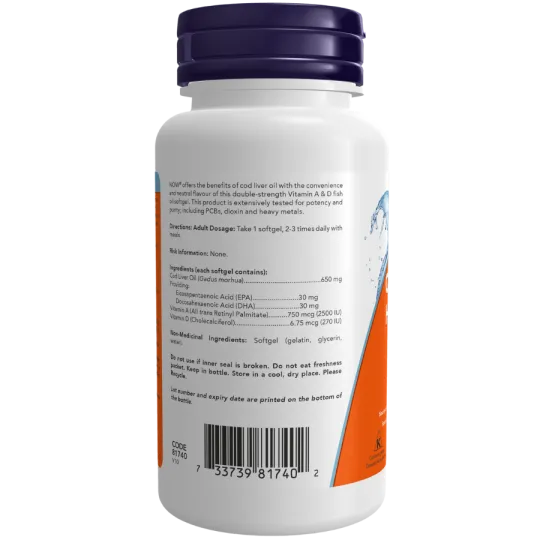 NOW Foods Cod Liver Oil, 100 Softgels | Unbeatable Prices, Daily Deals | VITASHOP