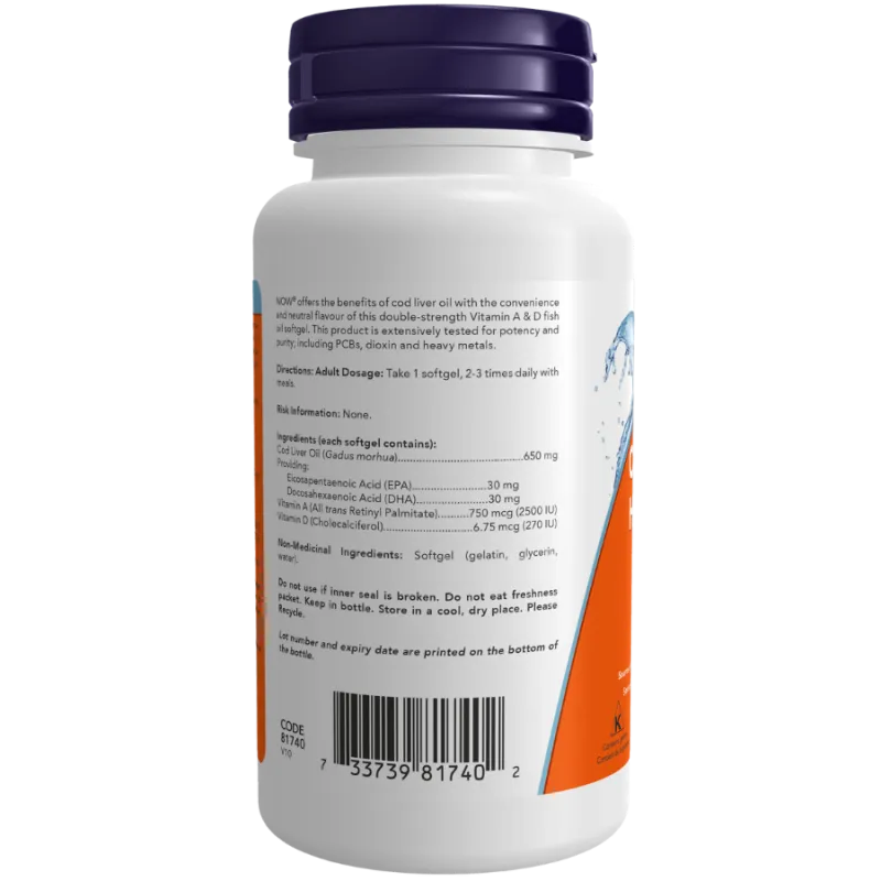 NOW Foods Cod Liver Oil, 100 Softgels | Unbeatable Prices, Daily Deals | VITASHOP
