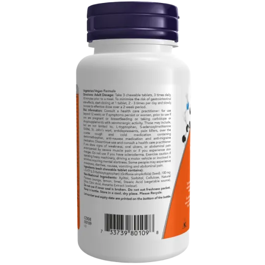 NOW Foods 나우 푸드 5-HTP 100mg 츄어블, 90정 | 매일 업데이트되는 특가 상품 | VITASHOP