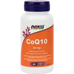 NOW Foods CoQ10 60 mg with Omega-3 Fish Oil, 60 Softgels | Unbeatable Prices, Daily Deals | VITASHOP