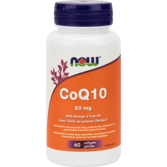 CoQ10 60 mg avec huile de poisson oméga-3, 60 gélules | Safest & Easiest Shopping Vitamins Online | VITASHOP