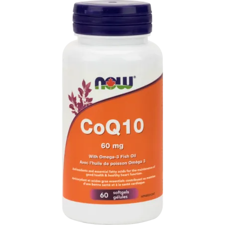 CoQ10 60 mg avec huile de poisson oméga-3, 60 gélules | Safest & Easiest Shopping Vitamins Online | VITASHOP