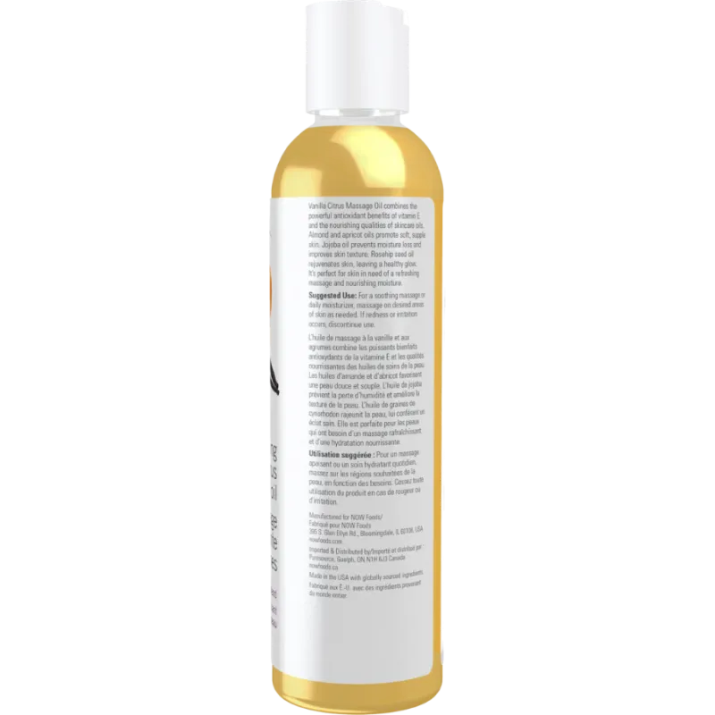 Huile de massage aux agrumes à la vanille, 237 mL | Safest & Easiest Shopping Vitamins Online | VITASHOP