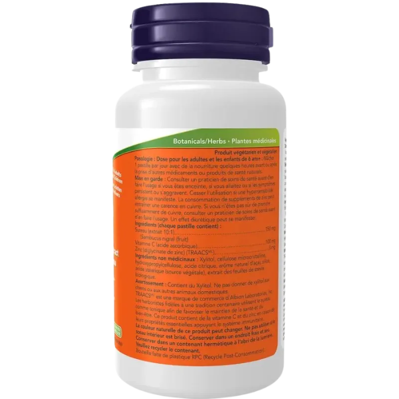 NOW Foods 나우 푸드 Sambucus Elder Zinc-C 60 사탕 | 매일 업데이트되는 특가 상품 | VITASHOP