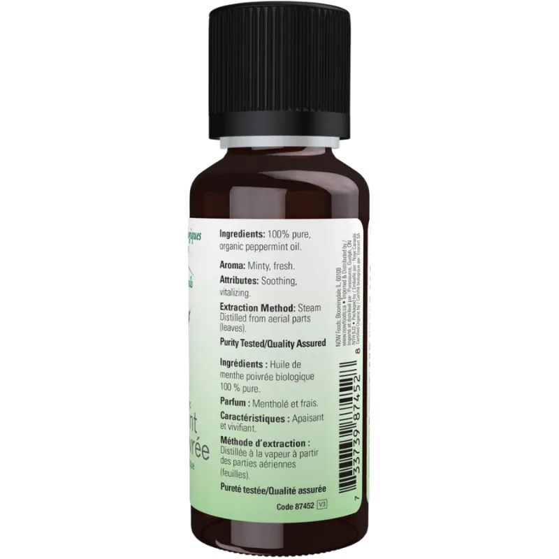 NOW Foods Organic Peppermint Oil, 30 mL | 每天不同折扣, 全网最低价格 | 种类齐全的保健品店铺 VITASHOP, 只有你想不到, 没有你买不到 !