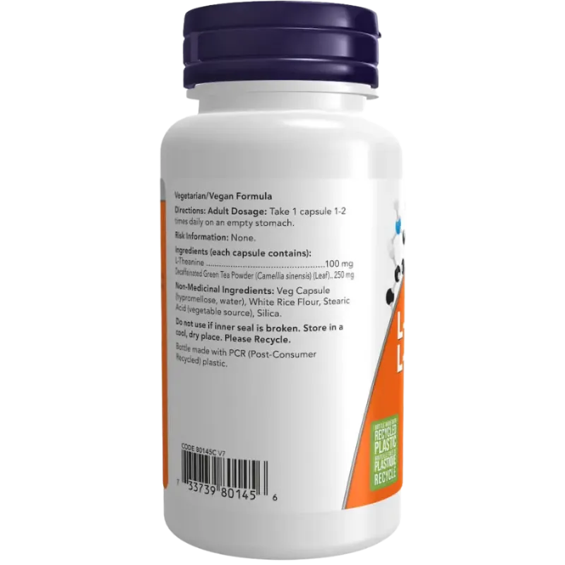 L-Théanine 100 mg, 90 Gélules | Safest & Easiest Shopping Vitamins Online | VITASHOP