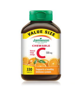 Jamieson Vitamin C 500 mg Tangy Orange VS 330 Chewable Tablets | Unbeatable Prices, Daily Deals | VITASHOP
