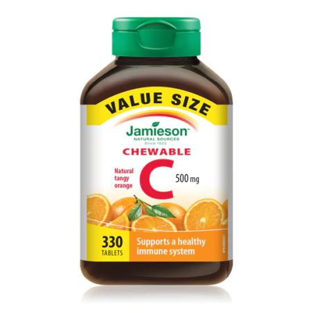 Jamieson Vitamin C 500 mg Tangy Orange VS 330 Chewable Tablets | 每天不同折扣, 全网最低价格 | 种类齐全的保健品店铺 VITASHOP, 只有你想不到, 没有你买不到 !