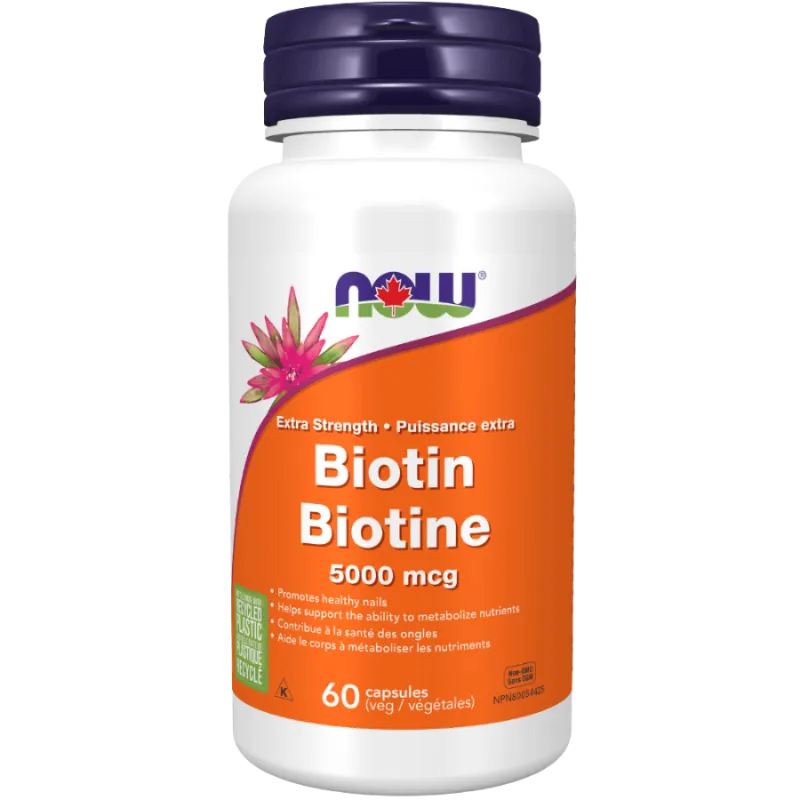NOW Foods Biotin 5000 mcg, 60 Capsules | Unbeatable Prices, Daily Deals | VITASHOP