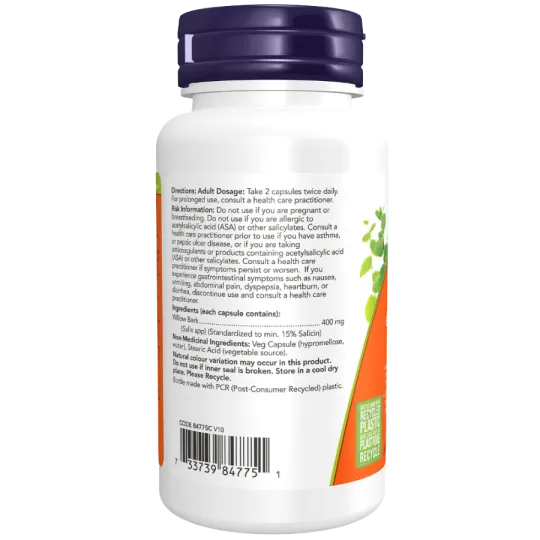 NOW Foods White Willow 400 mg, 100 Capsules | 每天不同折扣, 全网最低价格 | 种类齐全的保健品店铺 VITASHOP, 只有你想不到, 没有你买不到 !