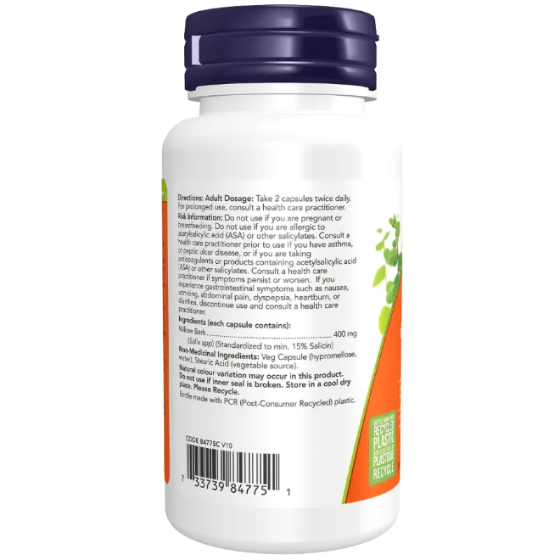 NOW Foods White Willow 400 mg, 100 Capsules | 每天不同折扣, 全网最低价格 | 种类齐全的保健品店铺 VITASHOP, 只有你想不到, 没有你买不到 !