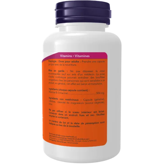 NOW Foods Niacin 500 mg, 100 Capsules | 每天不同折扣, 全网最低价格 | 种类齐全的保健品店铺 VITASHOP, 只有你想不到, 没有你买不到 !