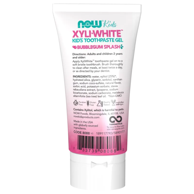 NOW Foods Kids Xyliwhite Toothpaste Gel Bubblegum Splash, 85 g | Unbeatable Prices, Daily Deals | VITASHOP