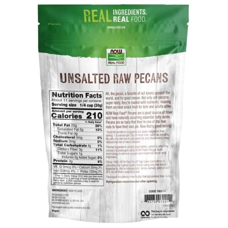 NOW Foods Raw Pecans, 340 g | 每天不同折扣, 全网最低价格 | 种类齐全的保健品店铺 VITASHOP, 只有你想不到, 没有你买不到 !