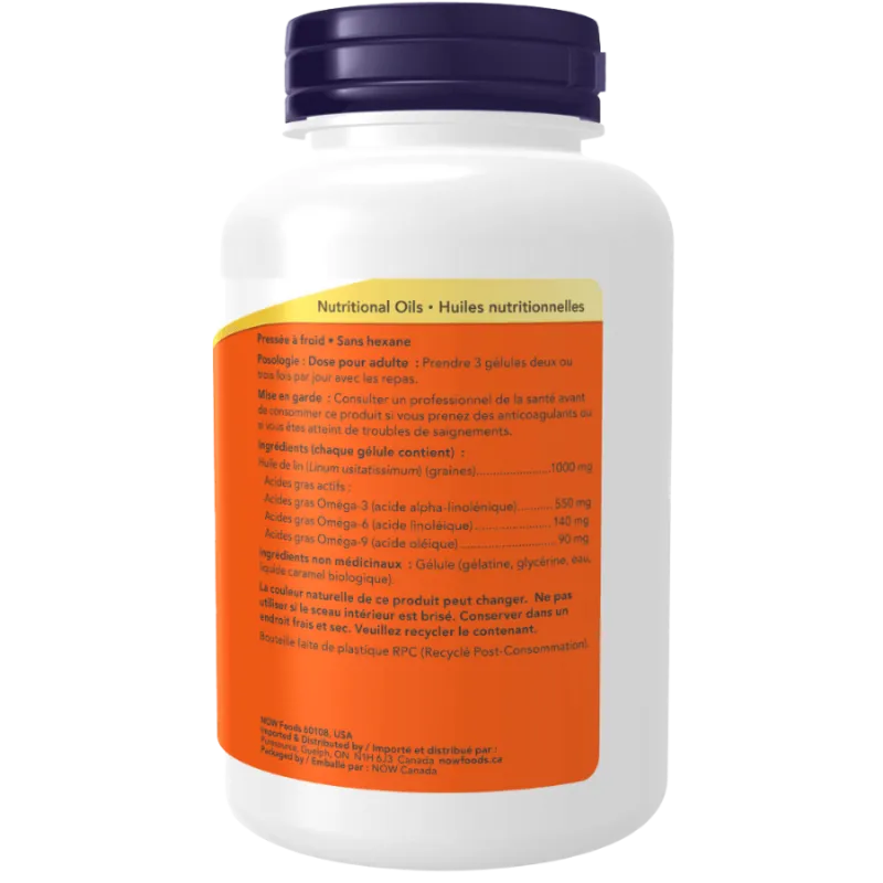 Huile de lin 1000 mg, 100 gélules | Safest & Easiest Shopping Vitamins Online | VITASHOP