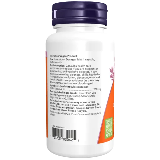 NOW Foods 나우 푸드 알파 리포산 250 mg, 60 캡슐 | 매일 업데이트되는 특가 상품 | VITASHOP