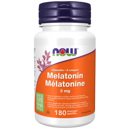 NOW Foods Melatonin 3 mg Peppermint Chewable, 180 Lozenges | 每天不同折扣, 全网最低价格 | 种类齐全的保健品店铺 VITASHOP, 只有你想不到, 没有你买不到 !