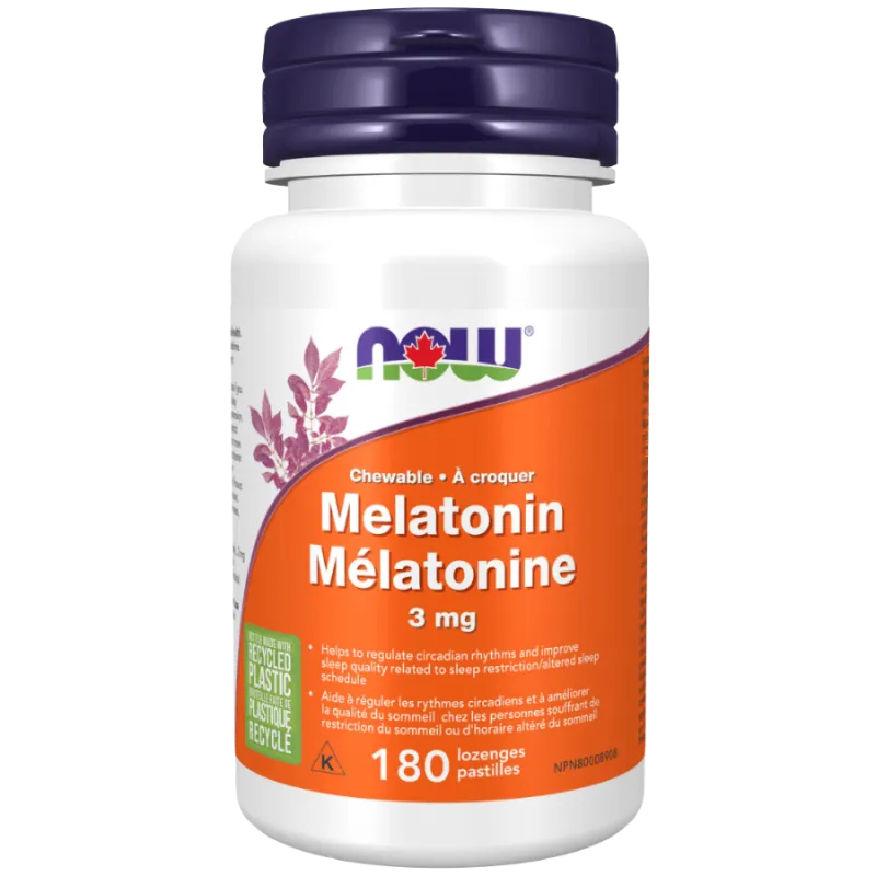 NOW Foods Melatonin 3 mg Peppermint Chewable, 180 Lozenges | 每天不同折扣, 全网最低价格 | 种类齐全的保健品店铺 VITASHOP, 只有你想不到, 没有你买不到 !