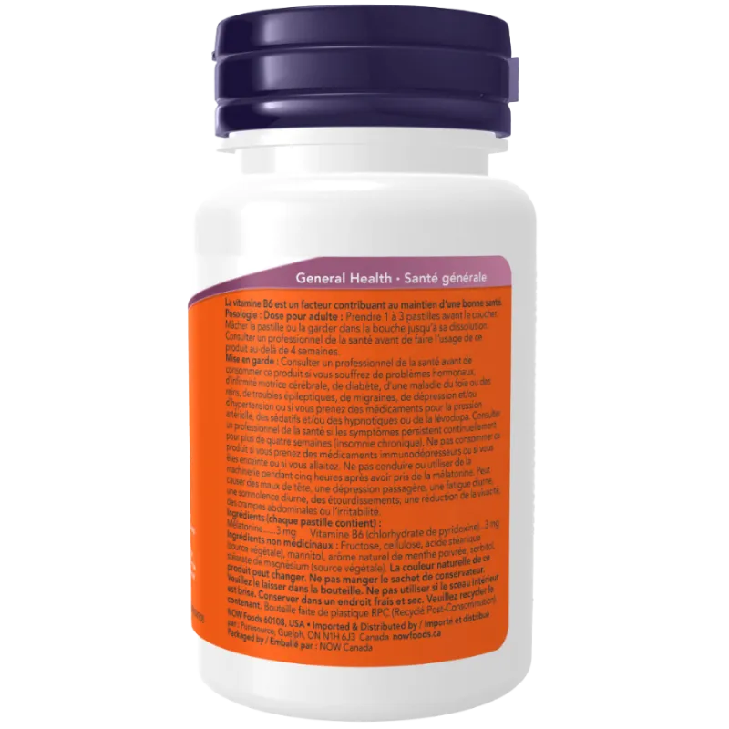 NOW Foods Melatonin 3 mg Peppermint Chewable, 180 Lozenges | 每天不同折扣, 全网最低价格 | 种类齐全的保健品店铺 VITASHOP, 只有你想不到, 没有你买不到 !