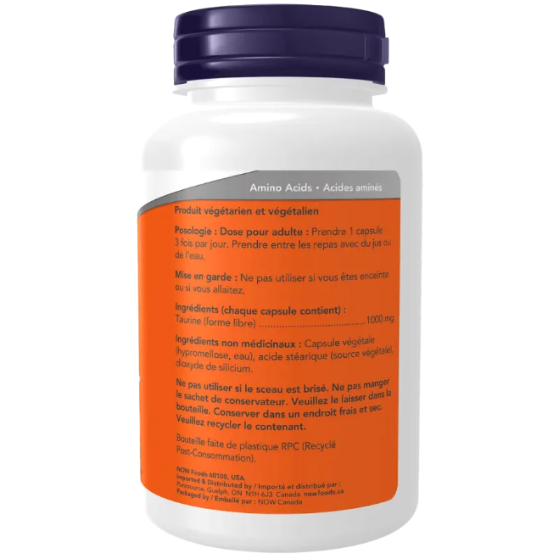 NOW Foods Taurine 1000 mg, 100 Capsules | Unbeatable Prices, Daily Deals | VITASHOP