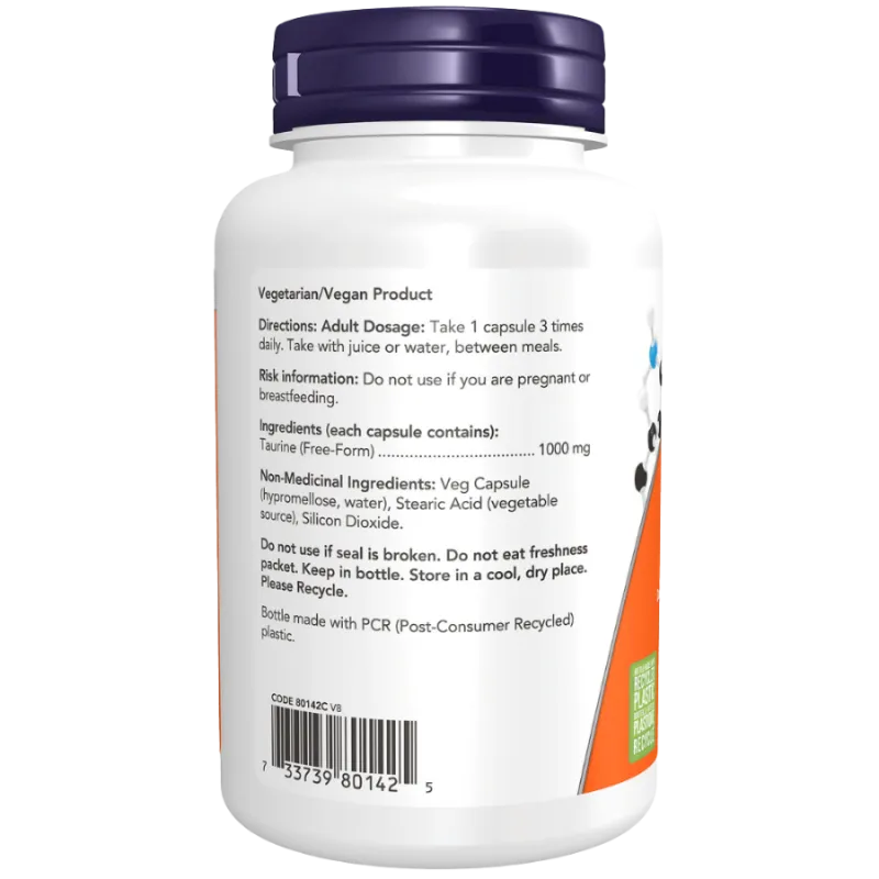 NOW Foods Taurine 1000 mg, 100 Capsules | Unbeatable Prices, Daily Deals | VITASHOP
