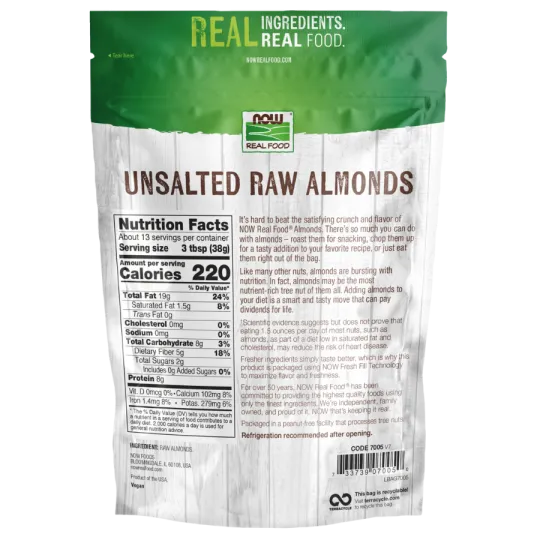 NOW Foods Raw Almonds, 454 g | Unbeatable Prices, Daily Deals | VITASHOP