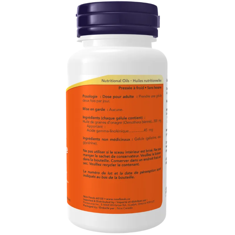 Huile d’onagre 500 mg, 100 gélules | Safest & Easiest Shopping Vitamins Online | VITASHOP