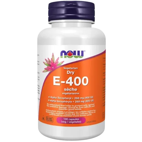 Végétarien Sec E-400 UI, 100 Capsules Végétales | Safest & Easiest Shopping Vitamins Online | VITASHOP