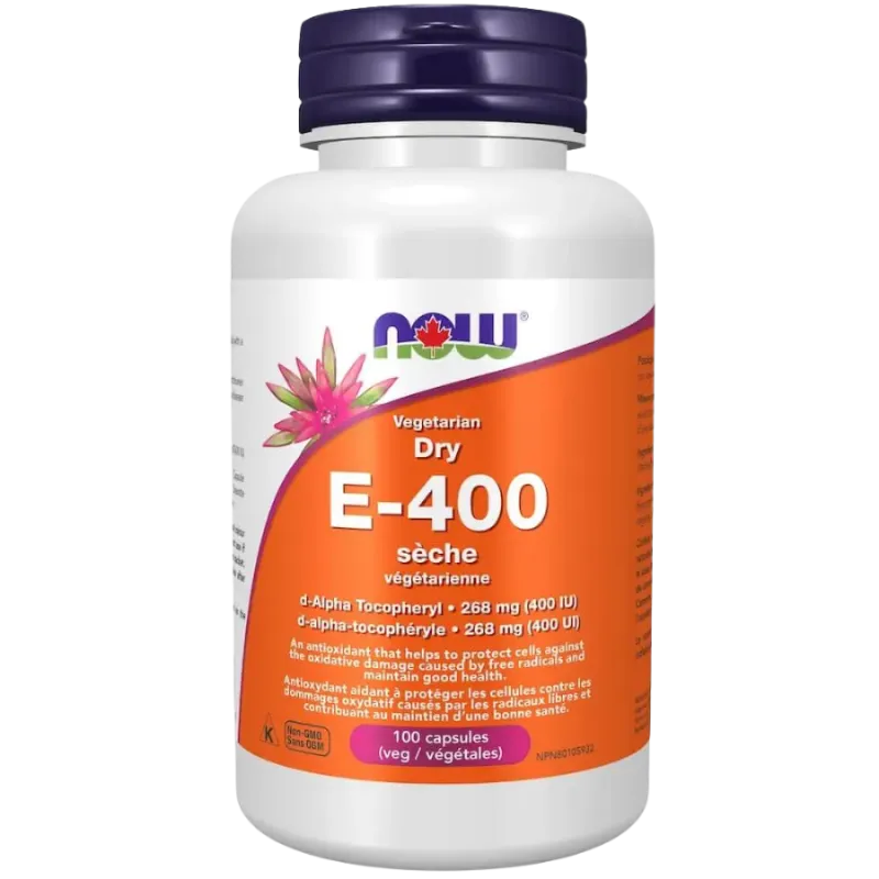 Végétarien Sec E-400 UI, 100 Capsules Végétales | Safest & Easiest Shopping Vitamins Online | VITASHOP