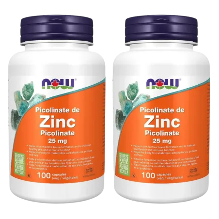 NOW Foods [2 for Deal] Zinc Picolinate 25 mg, 100 Veg Capsules | Unbeatable Prices, Daily Deals | VITASHOP