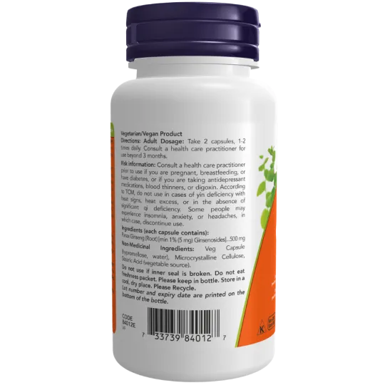 NOW Foods 나우 푸드 Panax 인삼 추출물 500mg, 식물성 캡슐 100정 | 매일 업데이트되는 특가 상품 | VITASHOP