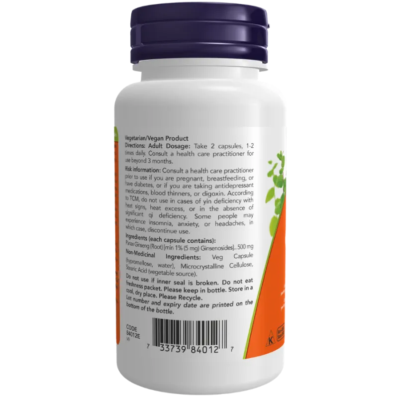 NOW Foods 나우 푸드 Panax 인삼 추출물 500mg, 식물성 캡슐 100정 | 매일 업데이트되는 특가 상품 | VITASHOP