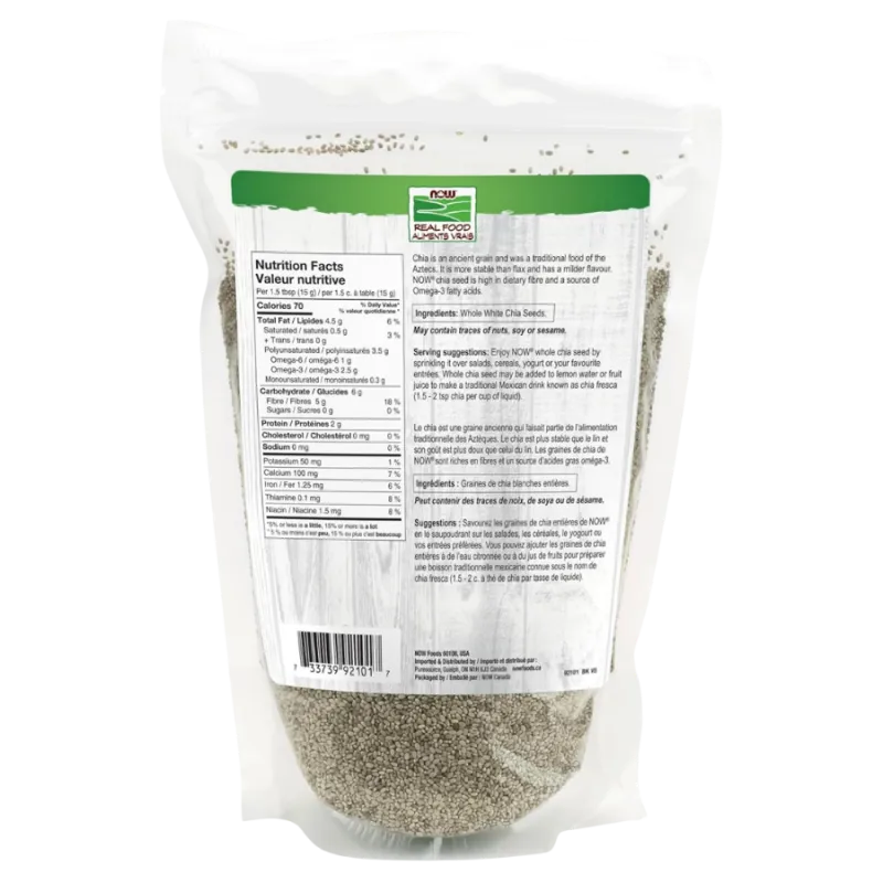 NOW Foods Whole White Chia Seed, 1 kg | Unbeatable Prices, Daily Deals | VITASHOP