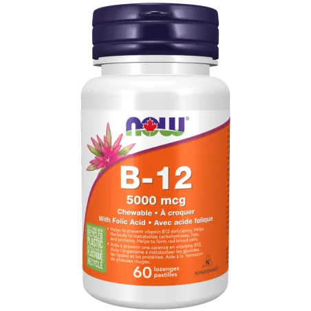 NOW Foods B-12 5000 mcg, 60 Lozenges | Unbeatable Prices, Daily Deals | VITASHOP