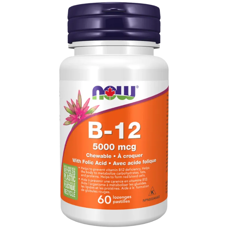 NOW Foods B-12 5000 mcg, 60 Lozenges | 每天不同折扣, 全网最低价格 | 种类齐全的保健品店铺 VITASHOP, 只有你想不到, 没有你买不到 !
