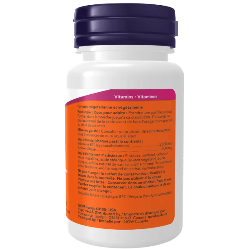 B-12 5000 mcg, 60 pastilles | Safest & Easiest Shopping Vitamins Online | VITASHOP
