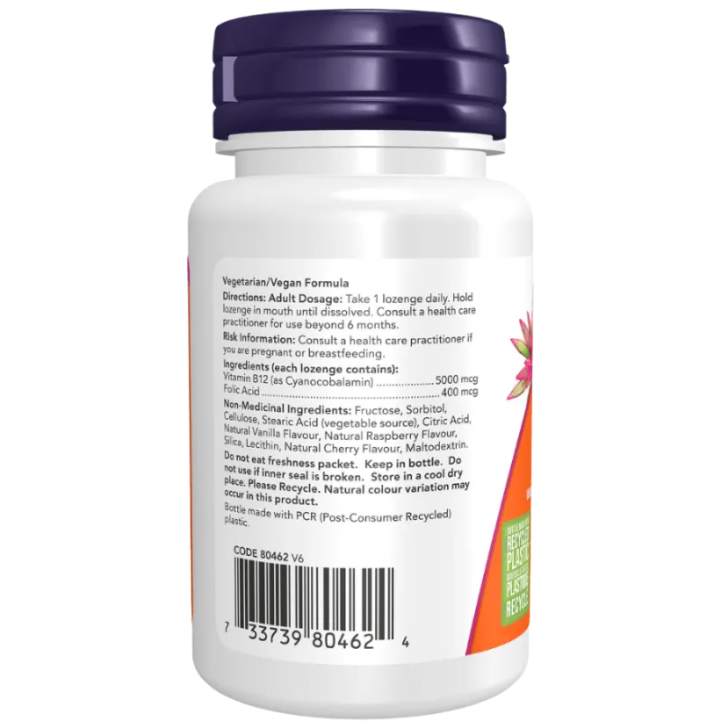 NOW Foods B-12 5000 mcg, 60 Lozenges | 每天不同折扣, 全网最低价格 | 种类齐全的保健品店铺 VITASHOP, 只有你想不到, 没有你买不到 !