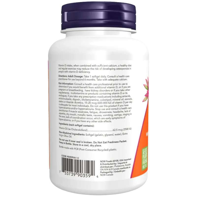 Vitamin D3 2500 IU 500 Softgels | Safest & Easiest Shopping Vitamins Online | VITASHOP